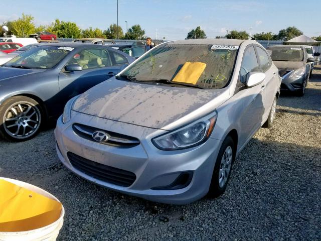 KMHCT4AE9GU967369 - 2016 HYUNDAI ACCENT SE GRAY photo 2