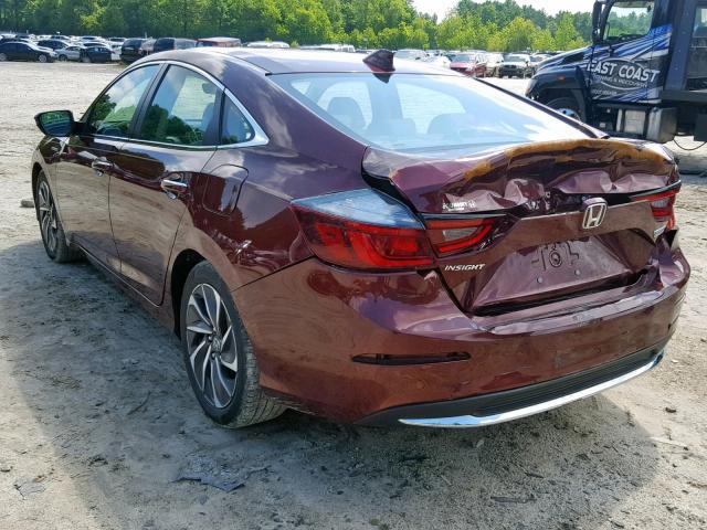 19XZE4F97KE004899 - 2019 HONDA INSIGHT TO BURGUNDY photo 3