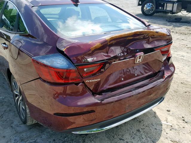 19XZE4F97KE004899 - 2019 HONDA INSIGHT TO BURGUNDY photo 9