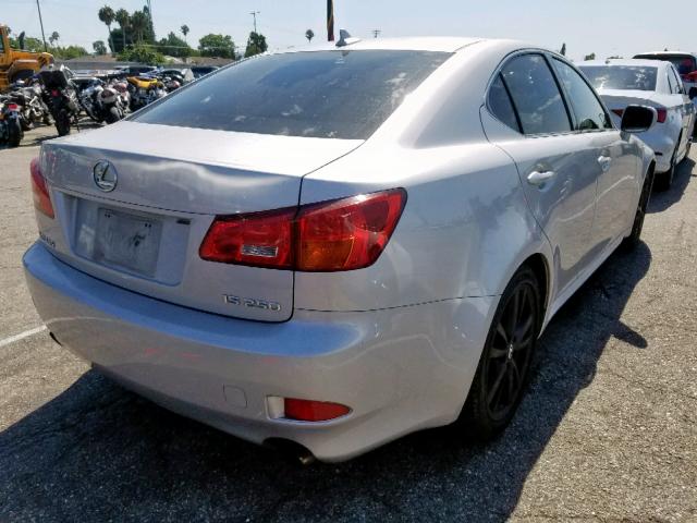 JTHBK262972021790 - 2007 LEXUS IS 250 SILVER photo 4