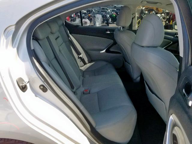 JTHBK262972021790 - 2007 LEXUS IS 250 SILVER photo 6