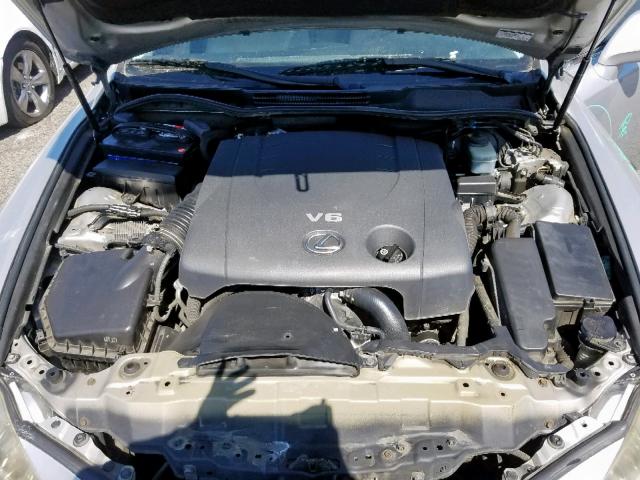 JTHBK262972021790 - 2007 LEXUS IS 250 SILVER photo 7