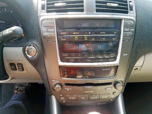 JTHBK262972021790 - 2007 LEXUS IS 250 SILVER photo 9