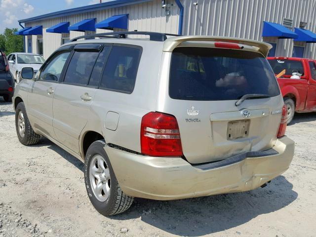 JTEGD21A010007453 - 2001 TOYOTA HIGHLANDER GOLD photo 3