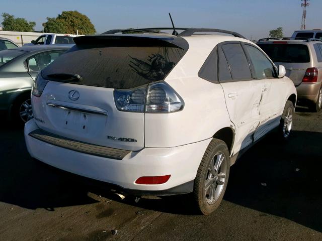 JTJHW31U172017597 - 2007 LEXUS RX 400H WHITE photo 4