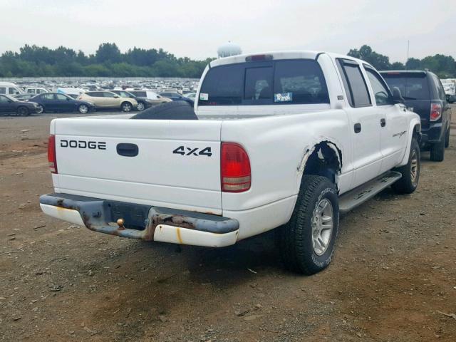 1B7GG2AN31S102737 - 2001 DODGE DAKOTA QUA WHITE photo 4