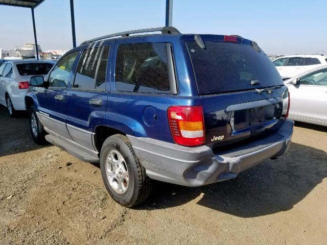 1J4GX48S13C504495 - 2003 JEEP GRAND CHER BLUE photo 3