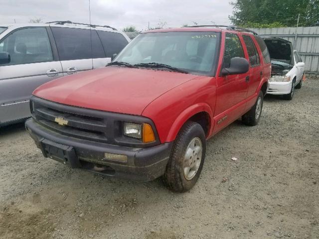 1GNDT13W5T2103039 - 1996 CHEVROLET BLAZER RED photo 2