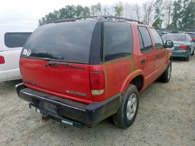 1GNDT13W5T2103039 - 1996 CHEVROLET BLAZER RED photo 4