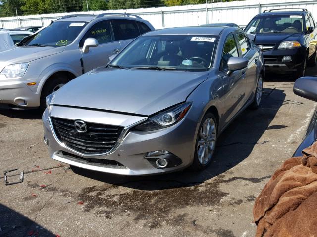 JM1BM1V37E1174641 - 2014 MAZDA 3 TOURING GRAY photo 2