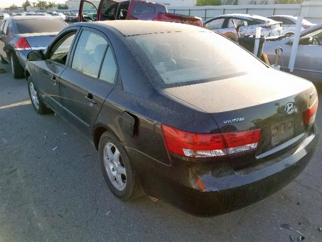 KMHET46C66A076777 - 2006 HYUNDAI SONATA GL BLACK photo 3