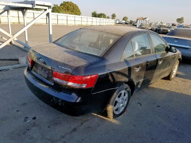 KMHET46C66A076777 - 2006 HYUNDAI SONATA GL BLACK photo 4