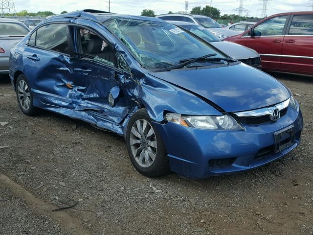 2HGFA16939H342491 - 2009 HONDA CIVIC EXL BLUE photo 1