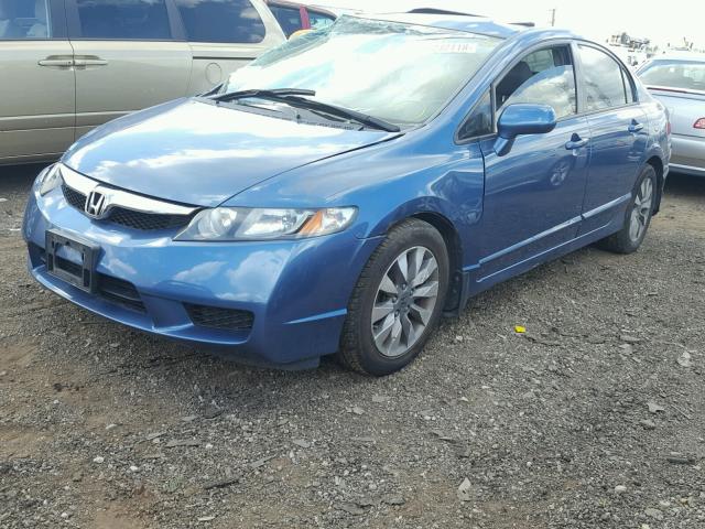 2HGFA16939H342491 - 2009 HONDA CIVIC EXL BLUE photo 2