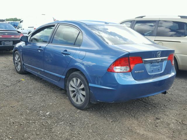 2HGFA16939H342491 - 2009 HONDA CIVIC EXL BLUE photo 3