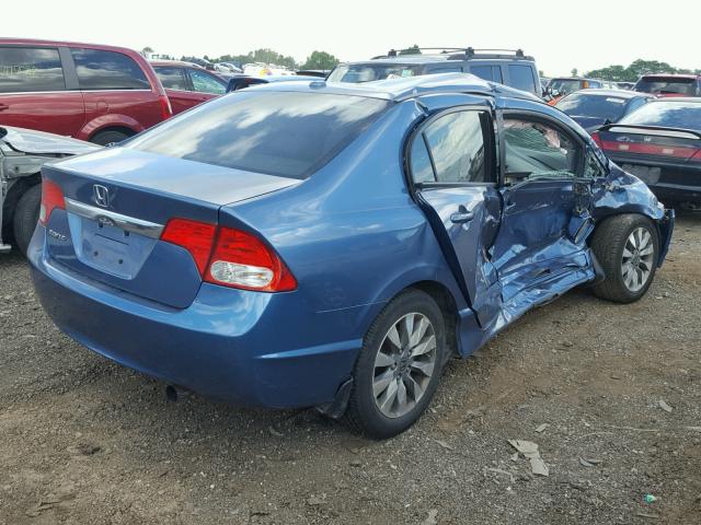 2HGFA16939H342491 - 2009 HONDA CIVIC EXL BLUE photo 4