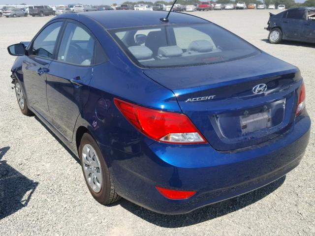 KMHCT4AE7HU207717 - 2017 HYUNDAI ACCENT SE BLUE photo 3