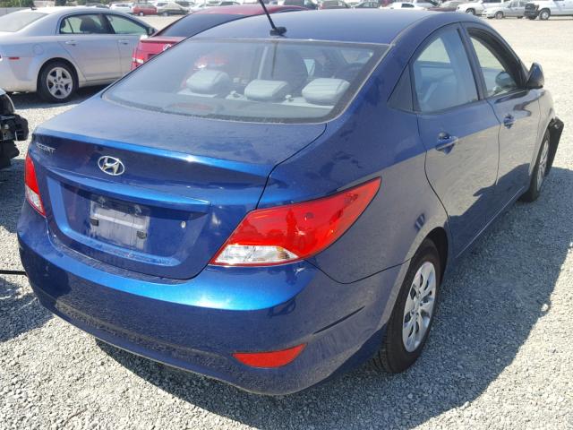 KMHCT4AE7HU207717 - 2017 HYUNDAI ACCENT SE BLUE photo 4