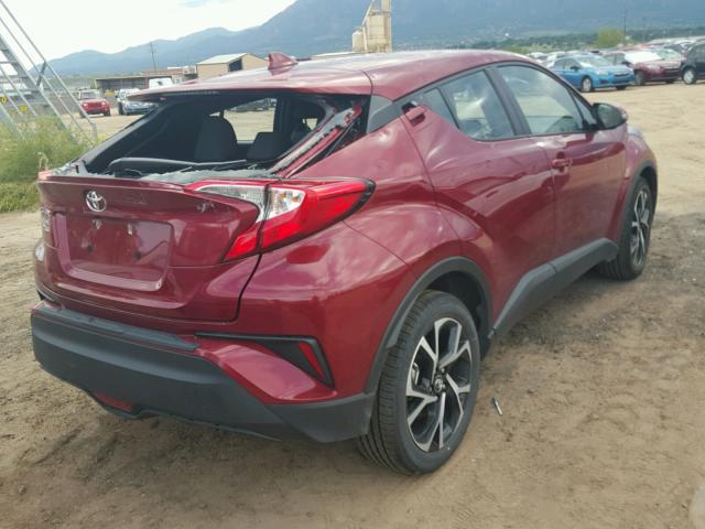 NMTKHMBX4JR058810 - 2018 TOYOTA C-HR XLE RED photo 4