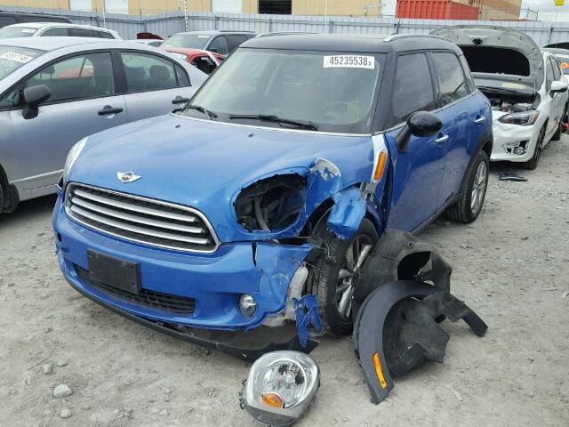 WMWZB3C56BWM00975 - 2011 MINI COOPER COU BLUE photo 2