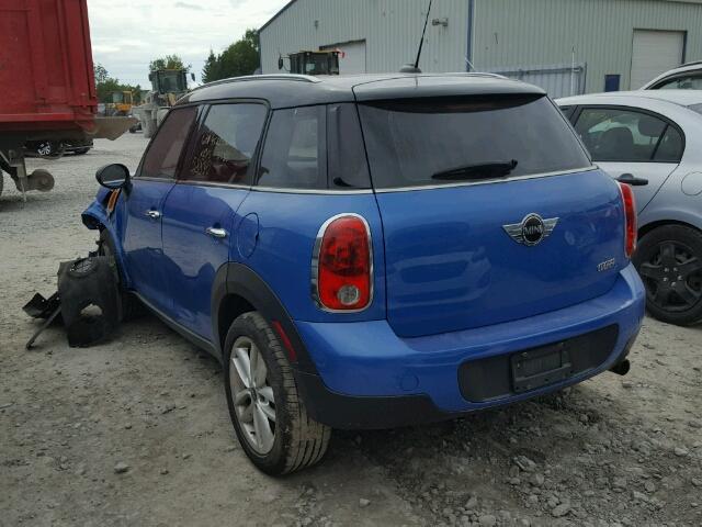 WMWZB3C56BWM00975 - 2011 MINI COOPER COU BLUE photo 3