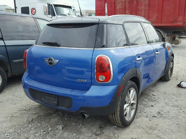 WMWZB3C56BWM00975 - 2011 MINI COOPER COU BLUE photo 4