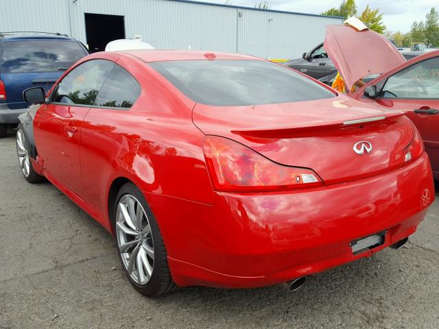 JNKCV64E19M605365 - 2009 INFINITI G37 BASE RED photo 3