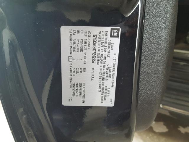 1GYEC63807R362752 - 2007 CADILLAC ESCALADE L BLACK photo 10