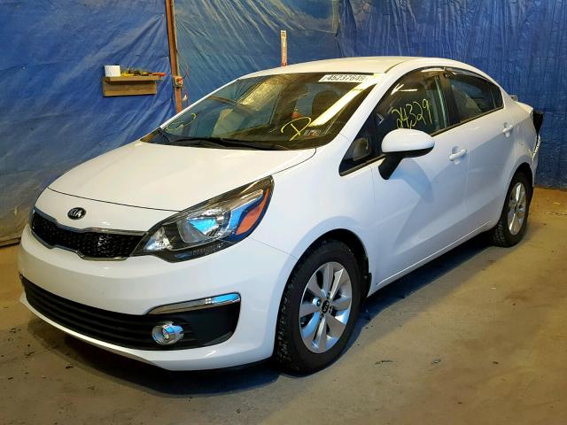 KNADN4A31G6575165 - 2016 KIA RIO EX WHITE photo 2