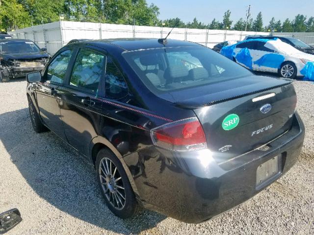 1FAHP3GN7AW119086 - 2010 FORD FOCUS SES BLACK photo 3