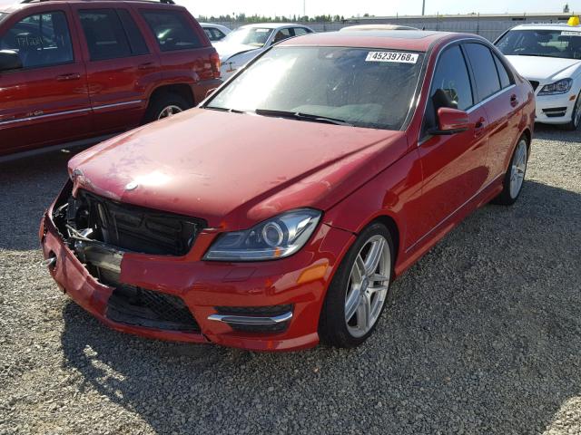 WDDGF4HB0DA802080 - 2013 MERCEDES-BENZ C 250 RED photo 2