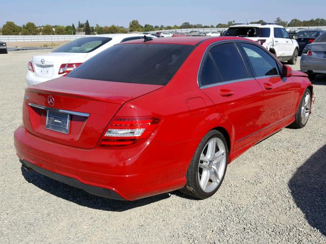 WDDGF4HB0DA802080 - 2013 MERCEDES-BENZ C 250 RED photo 4