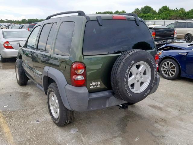 1J4GL48K57W543395 - 2007 JEEP LIBERTY SP GREEN photo 3