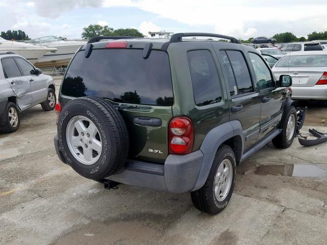 1J4GL48K57W543395 - 2007 JEEP LIBERTY SP GREEN photo 4