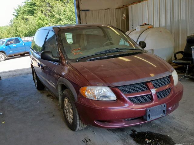 1B8GP45381B126242 - 2001 DODGE CARAVAN SP MAROON photo 1