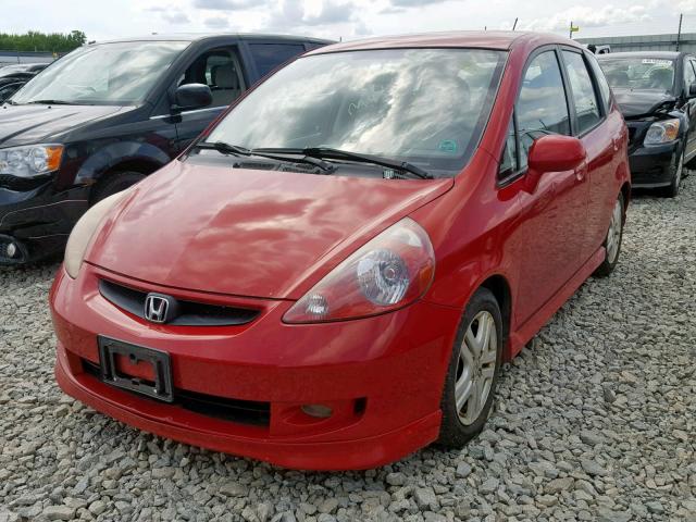 JHMGD37698S006313 - 2008 HONDA FIT SPORT RED photo 2