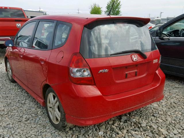 JHMGD37698S006313 - 2008 HONDA FIT SPORT RED photo 3