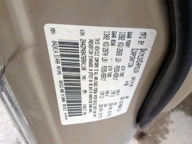 2A4GM48476R841100 - 2006 CHRYSLER PACIFICA GOLD photo 10