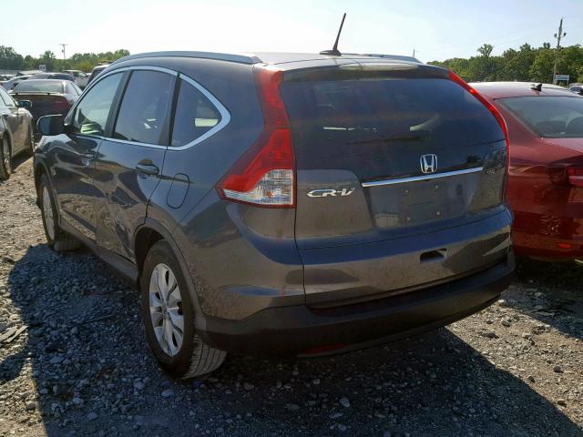 5J6RM3H76CL029756 - 2012 HONDA CR-V EXL GRAY photo 3