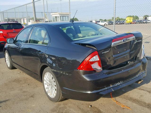 3FADP0L36AR349609 - 2010 FORD FUSION HYB BLACK photo 3