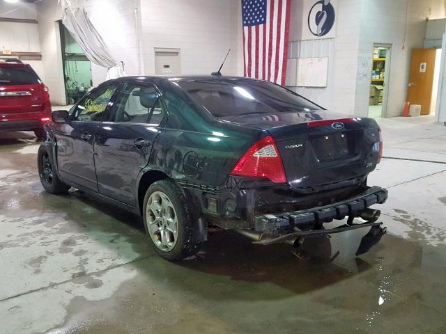 3FAHP0HGXAR333569 - 2010 FORD FUSION SE BLACK photo 3