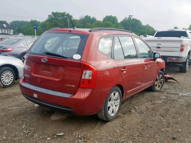 KNAFG526987206972 - 2008 KIA RONDO LX RED photo 4