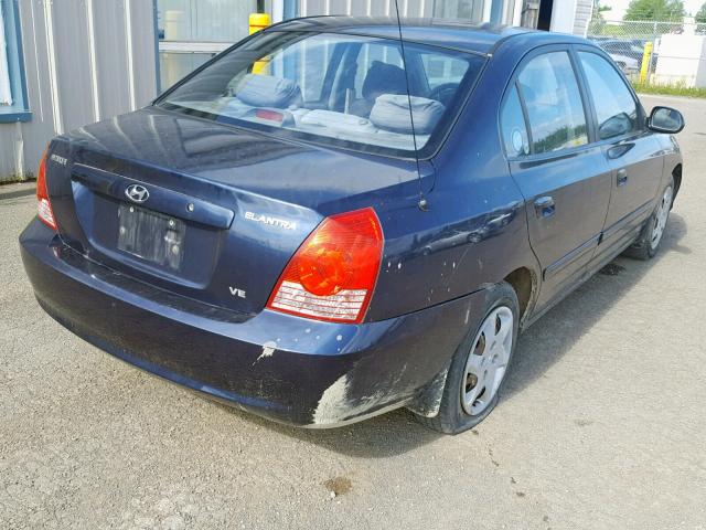 KMHDN45D34U843433 - 2004 HYUNDAI ELANTRA GL BLUE photo 4