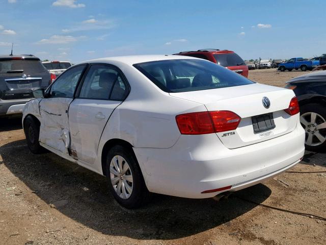 3VW2K7AJ5BM332063 - 2011 VOLKSWAGEN JETTA BASE WHITE photo 3