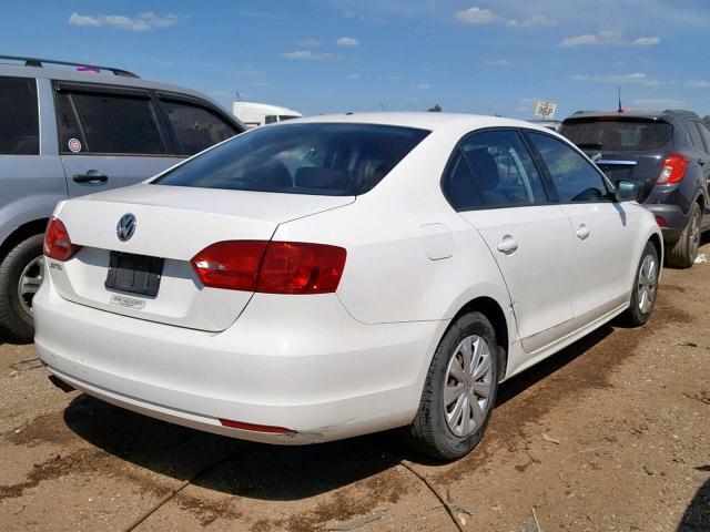 3VW2K7AJ5BM332063 - 2011 VOLKSWAGEN JETTA BASE WHITE photo 4