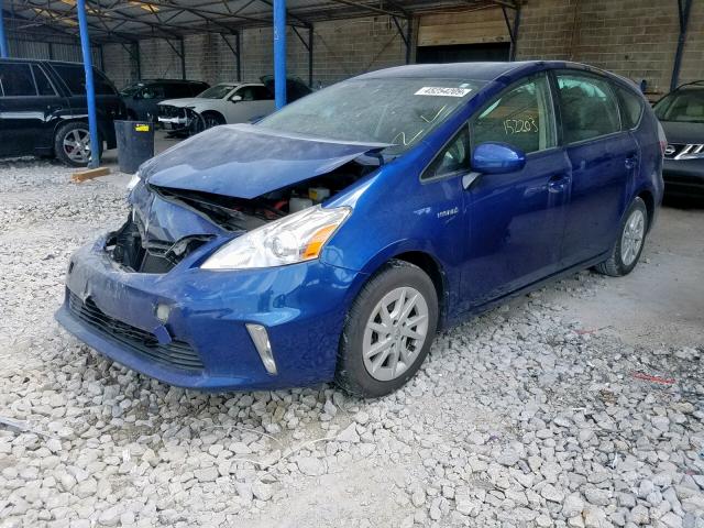 JTDZN3EU1EJ002704 - 2014 TOYOTA PRIUS V BLUE photo 2