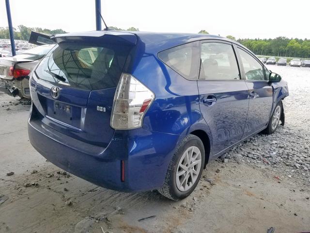 JTDZN3EU1EJ002704 - 2014 TOYOTA PRIUS V BLUE photo 4