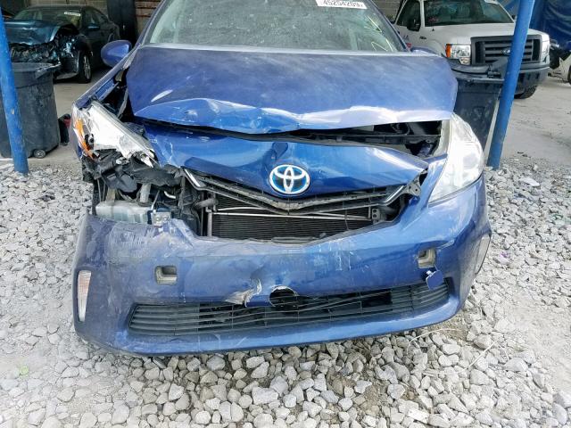 JTDZN3EU1EJ002704 - 2014 TOYOTA PRIUS V BLUE photo 9