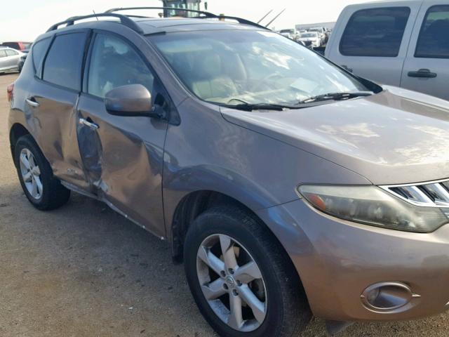 JN8AZ18U49W015705 - 2009 NISSAN MURANO S GOLD photo 9