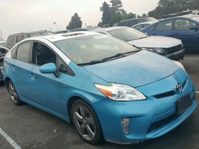 JTDKN3DU8D1646380 - 2013 TOYOTA PRIUS BLUE photo 1